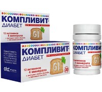 Компливит Диабет таб. 30шт, витамины + минералы